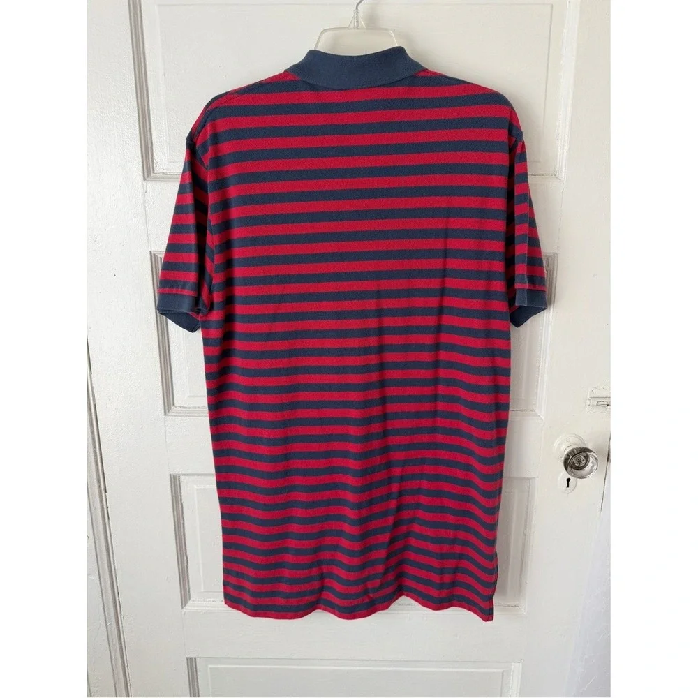 NWT Polo‎ Ralph Lauren Red Navy Striped Classic Polo Rugby Shirt Pony Cotton